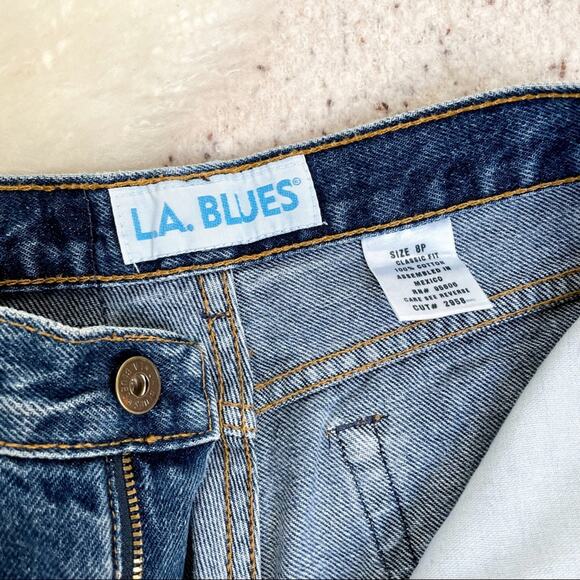 Vintage LA Blues Dark Wash Straight Leg Jeans Size 8P Classic Fit 100% Cotton - Picture 5 of 11
